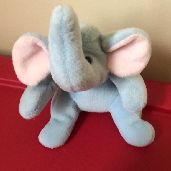 RARE Vintage Ty Peanut The Light Blue Elephant Beanie Baby NO TAGS - Picture 5 of 5